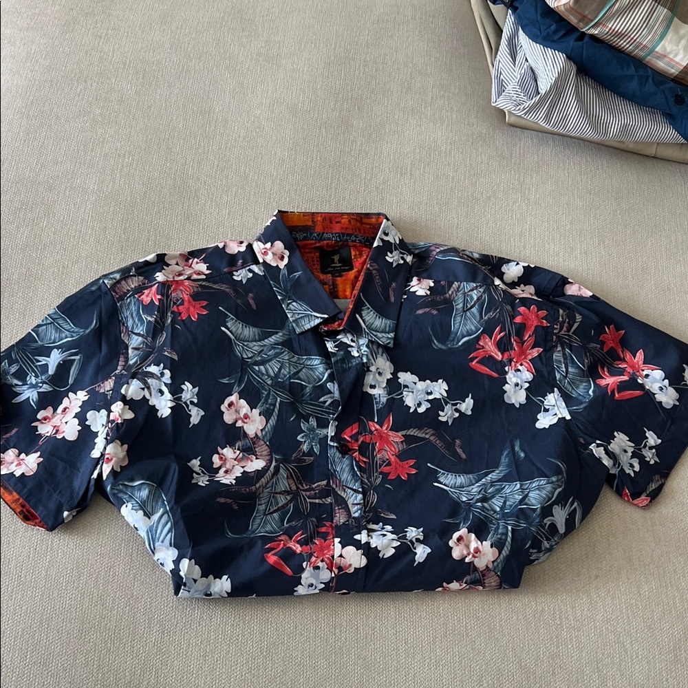 Tropical Floral Button Down Shirt